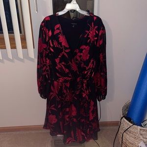 Beautiful red and black printed dress